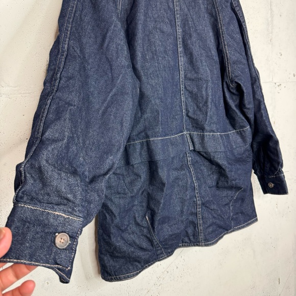 Free People Oversize Denim Car Coat Jean Jacket Button Front NWOT Med - Picture 10 of 10